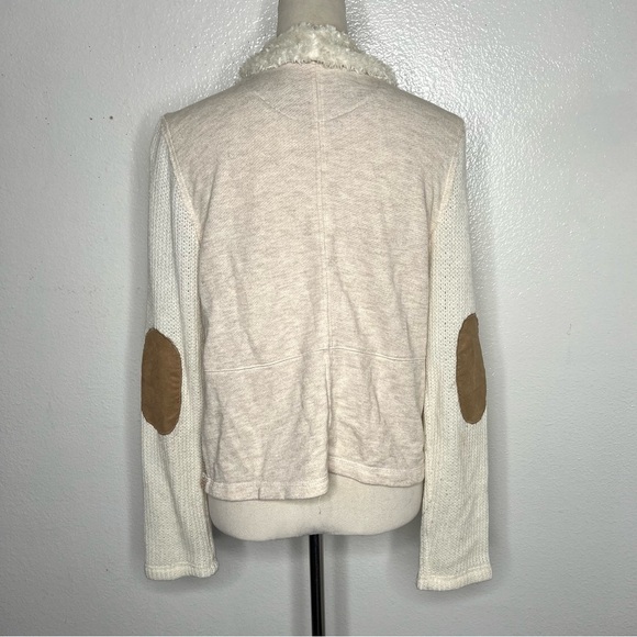 ANTHROPOLOGIE Saturday Sunday Sherpa Tan Cream Waterfall Open Cardigan Large - Picture 5 of 11